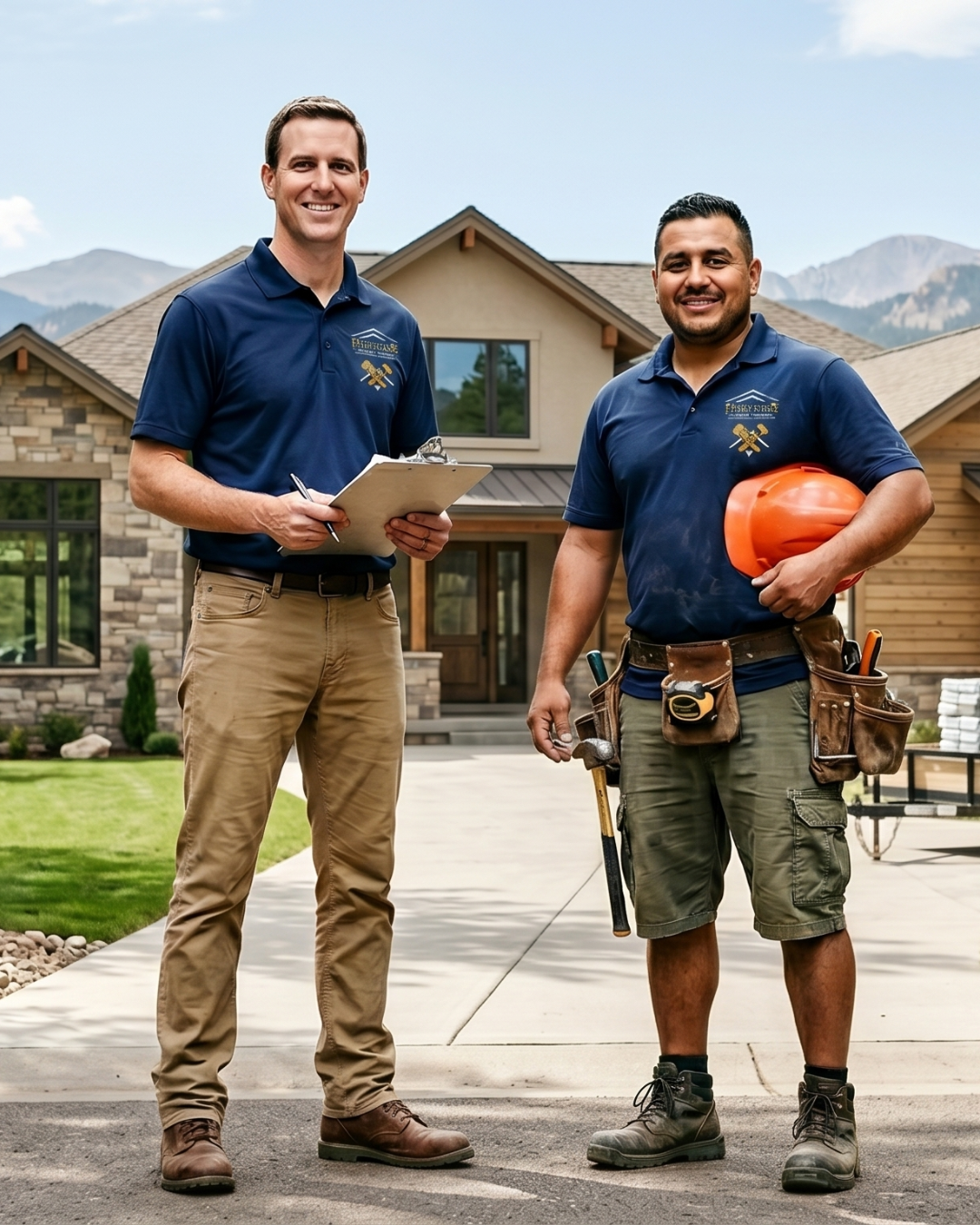 James Larivee and Francisco Rivas, founders of Techline Construction, Colorado Springs roofing and remodeling contractors